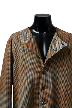 画像をギャラリービューアに読み込む, YUTA MATSUOKA exclusive round neck shirt / mottled dyeing dead stock woven (gingham check)