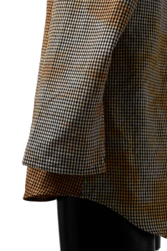 画像をギャラリービューアに読み込む, YUTA MATSUOKA exclusive round neck shirt / mottled dyeing dead stock woven (gingham check)