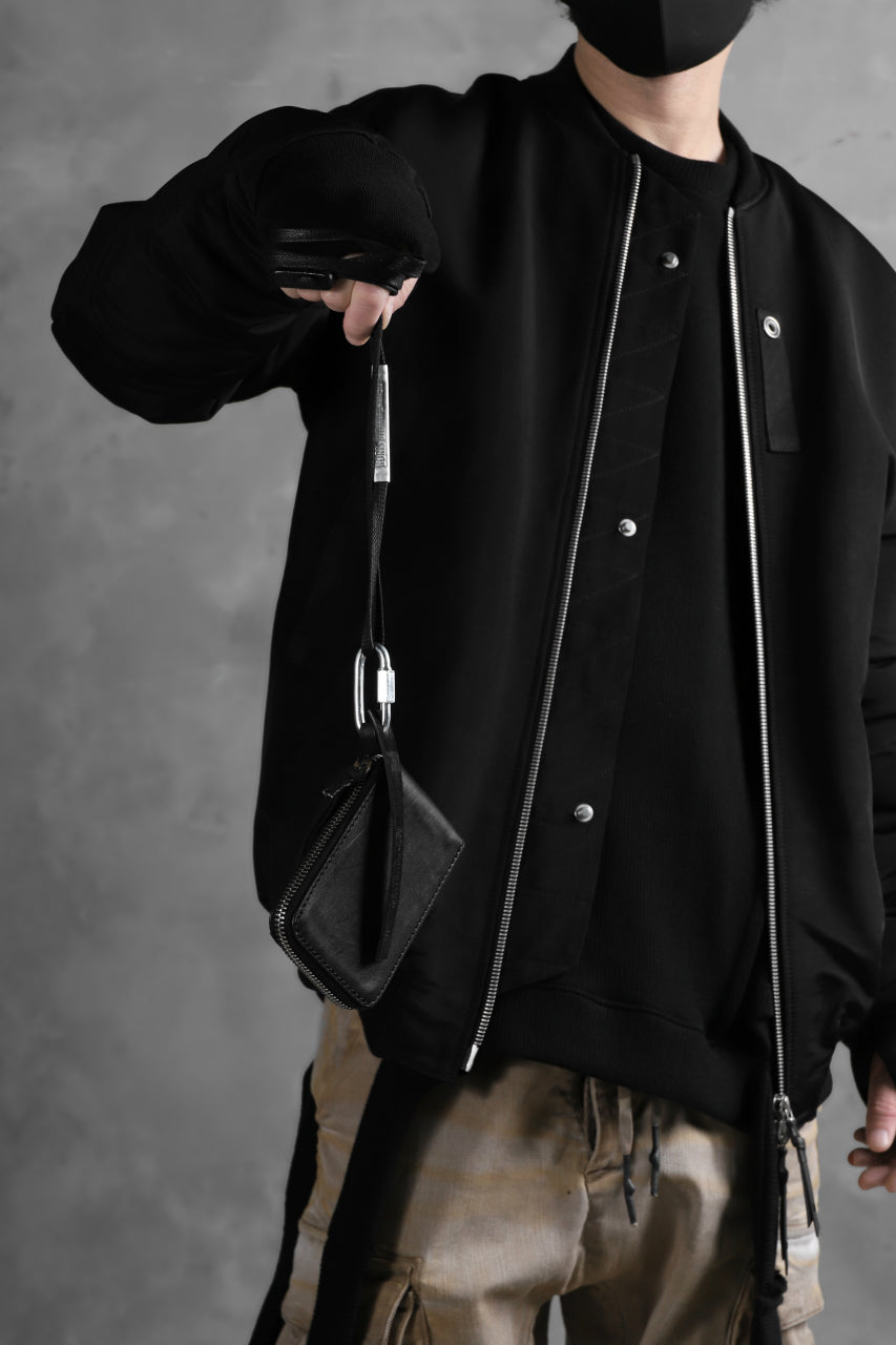 画像をギャラリービューアに読み込む, BORIS BIDJAN SABERI LEATHER WALLET with NECK STRAP / VEG TAN HORSE SKIN "WALLET2-F251" (BLACK)