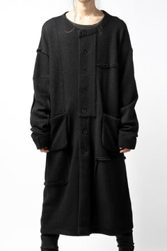画像をギャラリービューアに読み込む, KLASICA SAB GENOU CARDIGAN-COAT / WOOL&COTTON JERSEY (BLACK)
