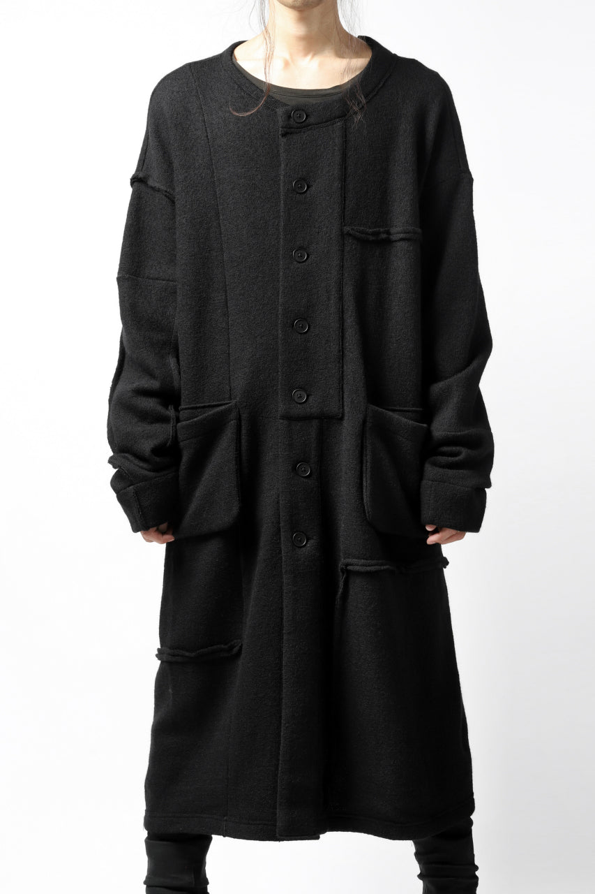 画像をギャラリービューアに読み込む, KLASICA SAB GENOU CARDIGAN-COAT / WOOL&COTTON JERSEY (BLACK)