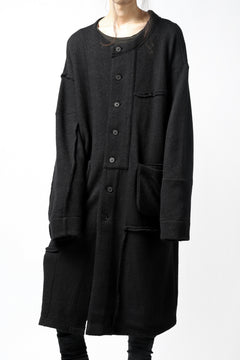 画像をギャラリービューアに読み込む, KLASICA SAB GENOU CARDIGAN-COAT / WOOL&COTTON JERSEY (BLACK)
