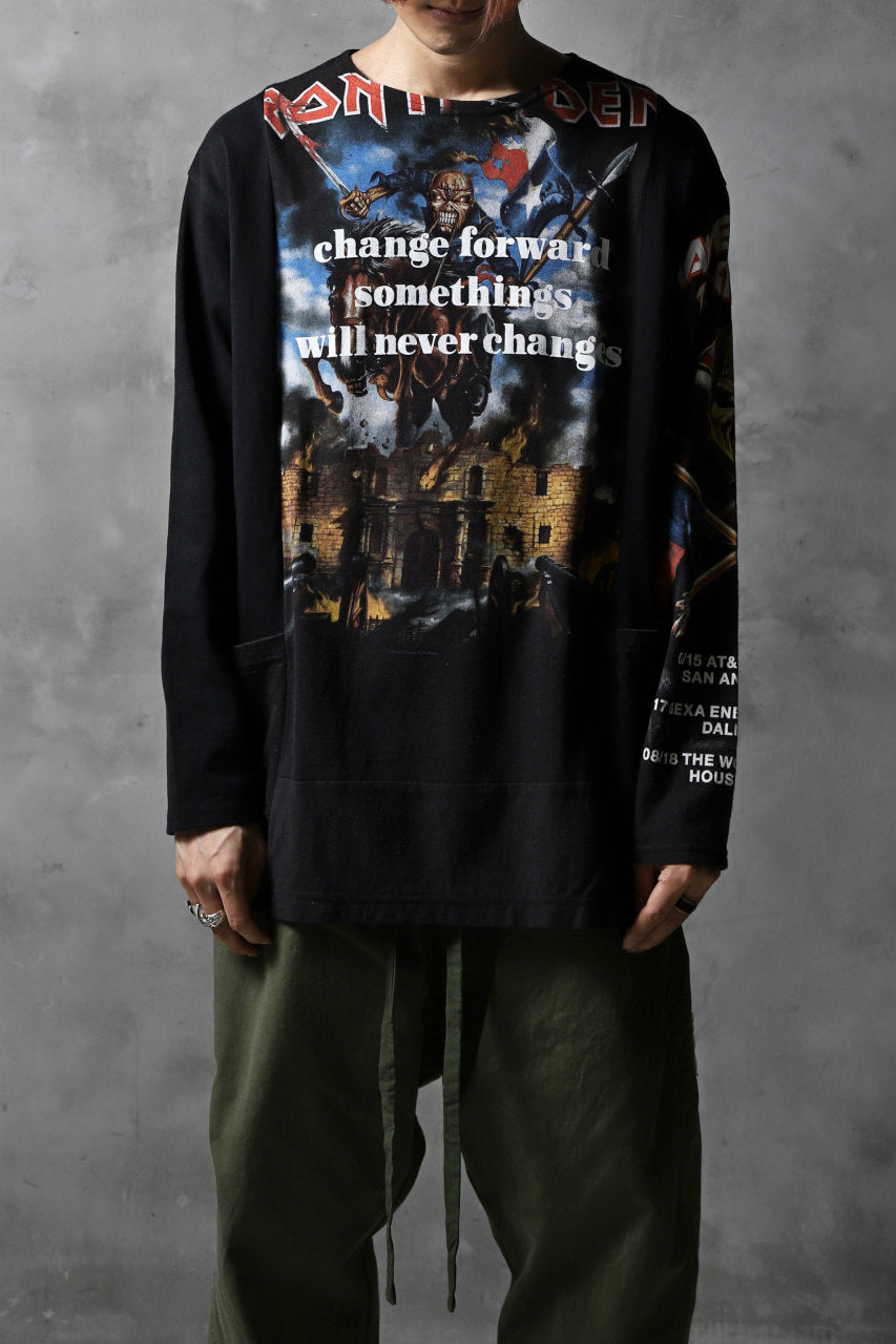 画像をギャラリービューアに読み込む, CHANGES VINTAGE REMAKE BOAT-NECK BAND L/S TEE (BLACK #D)