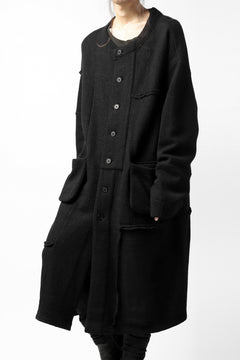 画像をギャラリービューアに読み込む, KLASICA SAB GENOU CARDIGAN-COAT / WOOL&COTTON JERSEY (BLACK)