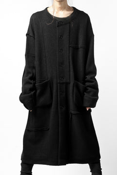 画像をギャラリービューアに読み込む, KLASICA SAB GENOU CARDIGAN-COAT / WOOL&COTTON JERSEY (BLACK)