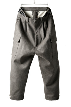 Load image into Gallery viewer, ISAMU KATAYAMA BACKLASH LOW CROTCH CARGO PANTS / CASHMERE WOOL MELTON (BLACK)