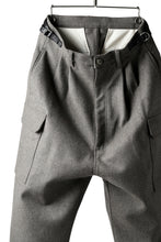 Load image into Gallery viewer, ISAMU KATAYAMA BACKLASH LOW CROTCH CARGO PANTS / CASHMERE WOOL MELTON (BLACK)