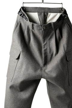 Load image into Gallery viewer, ISAMU KATAYAMA BACKLASH LOW CROTCH CARGO PANTS / CASHMERE WOOL MELTON (BLACK)