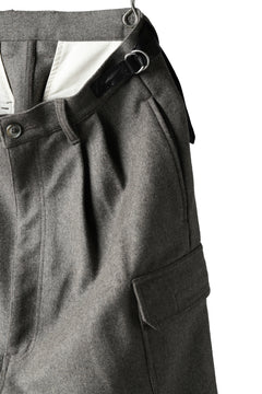 Load image into Gallery viewer, ISAMU KATAYAMA BACKLASH LOW CROTCH CARGO PANTS / CASHMERE WOOL MELTON (BLACK)