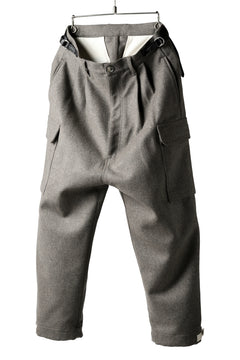 Load image into Gallery viewer, ISAMU KATAYAMA BACKLASH LOW CROTCH CARGO PANTS / CASHMERE WOOL MELTON (BLACK)