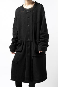 画像をギャラリービューアに読み込む, KLASICA SAB GENOU CARDIGAN-COAT / WOOL&COTTON JERSEY (BLACK)