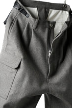 Load image into Gallery viewer, ISAMU KATAYAMA BACKLASH LOW CROTCH CARGO PANTS / CASHMERE WOOL MELTON (BLACK)
