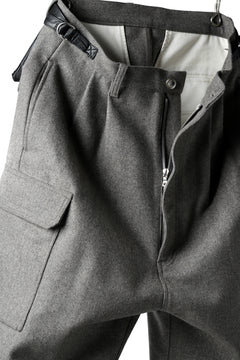 Load image into Gallery viewer, ISAMU KATAYAMA BACKLASH LOW CROTCH CARGO PANTS / CASHMERE WOOL MELTON (BLACK)
