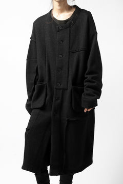 画像をギャラリービューアに読み込む, KLASICA SAB GENOU CARDIGAN-COAT / WOOL&COTTON JERSEY (BLACK)