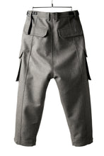 Load image into Gallery viewer, ISAMU KATAYAMA BACKLASH LOW CROTCH CARGO PANTS / CASHMERE WOOL MELTON (BLACK)