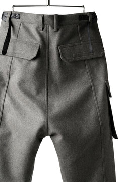 Load image into Gallery viewer, ISAMU KATAYAMA BACKLASH LOW CROTCH CARGO PANTS / CASHMERE WOOL MELTON (BLACK)