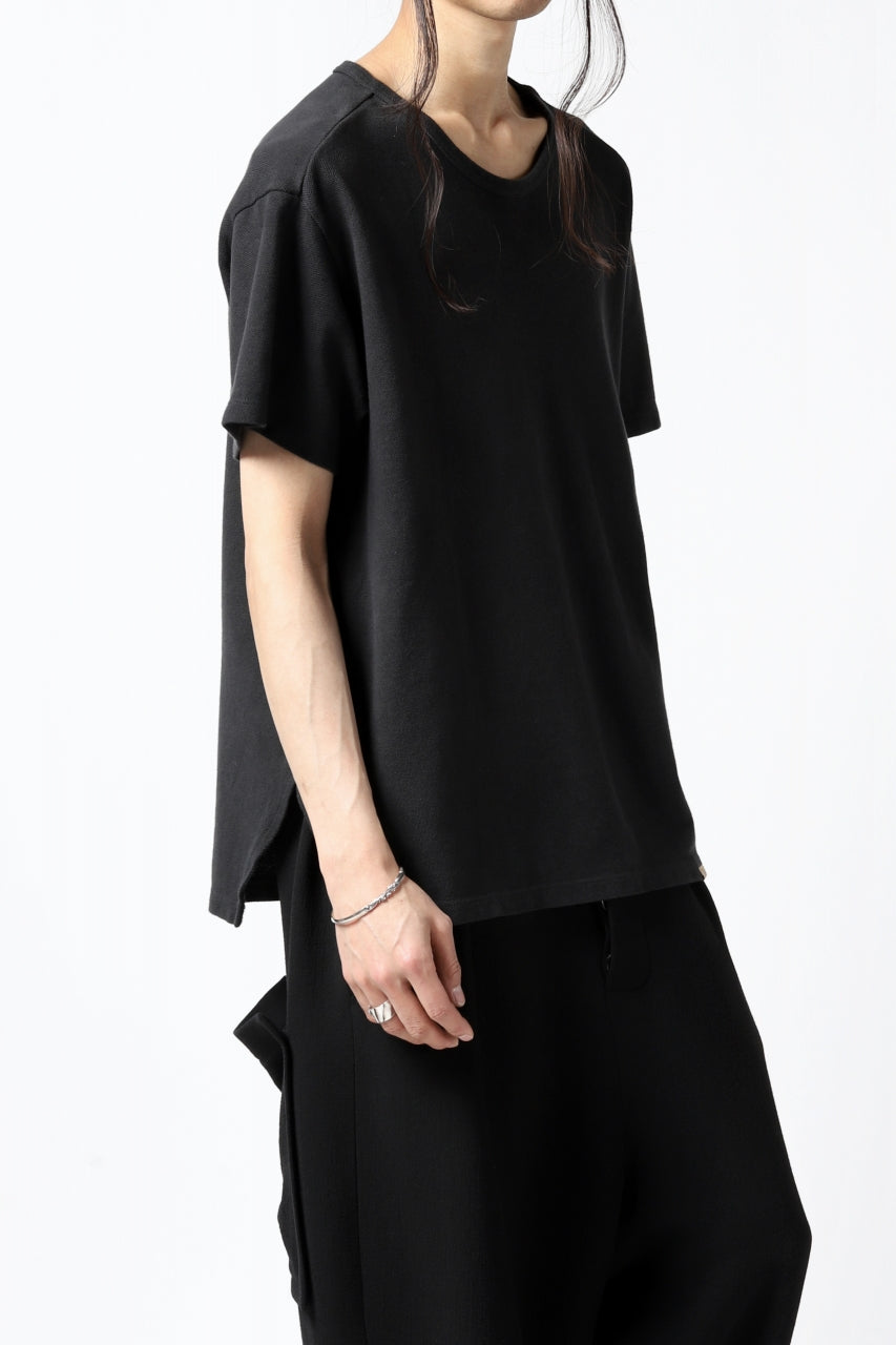 画像をギャラリービューアに読み込む, COLINA RELAX FIT T-SHIRT / PIQUE KNITTING JERSEY (ANTIQUE BLACK)