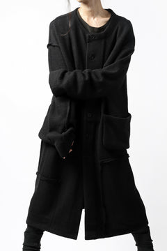 画像をギャラリービューアに読み込む, KLASICA SAB GENOU CARDIGAN-COAT / WOOL&COTTON JERSEY (BLACK)