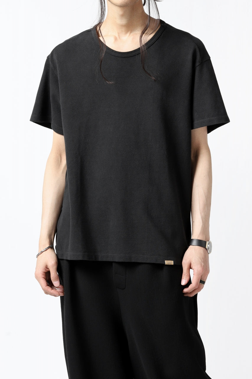 画像をギャラリービューアに読み込む, COLINA RELAX FIT T-SHIRT / PIQUE KNITTING JERSEY (ANTIQUE BLACK)