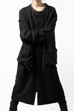画像をギャラリービューアに読み込む, KLASICA SAB GENOU CARDIGAN-COAT / WOOL&COTTON JERSEY (BLACK)
