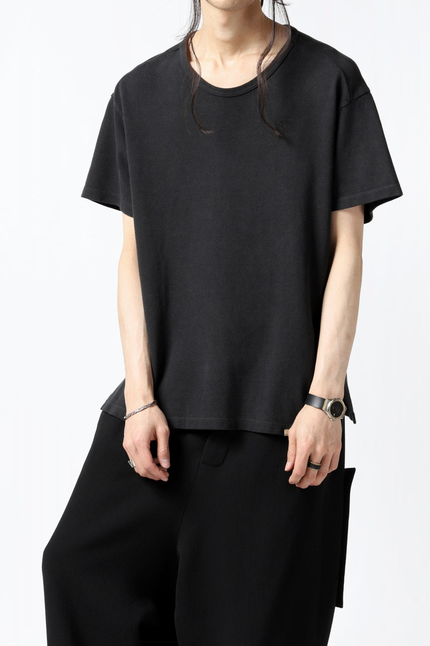 画像をギャラリービューアに読み込む, COLINA RELAX FIT T-SHIRT / PIQUE KNITTING JERSEY (ANTIQUE BLACK)