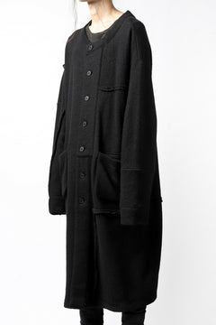 画像をギャラリービューアに読み込む, KLASICA SAB GENOU CARDIGAN-COAT / WOOL&COTTON JERSEY (BLACK)