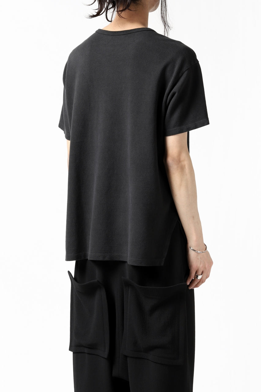 画像をギャラリービューアに読み込む, COLINA RELAX FIT T-SHIRT / PIQUE KNITTING JERSEY (ANTIQUE BLACK)