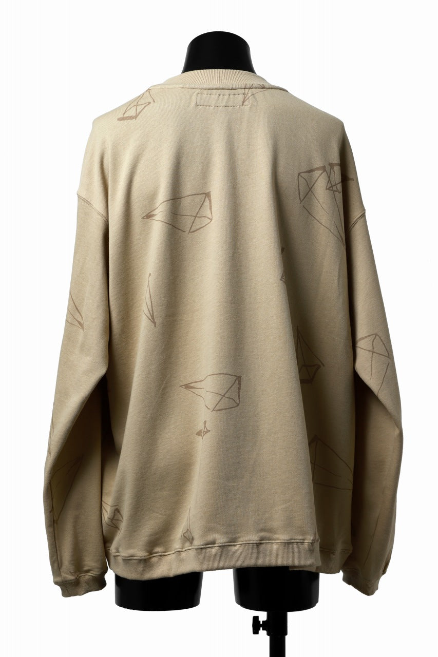 画像をギャラリービューアに読み込む, A.F ARTEFACT PYRA PATTERN PRINT CREW NECK TOPS (BEIGE)