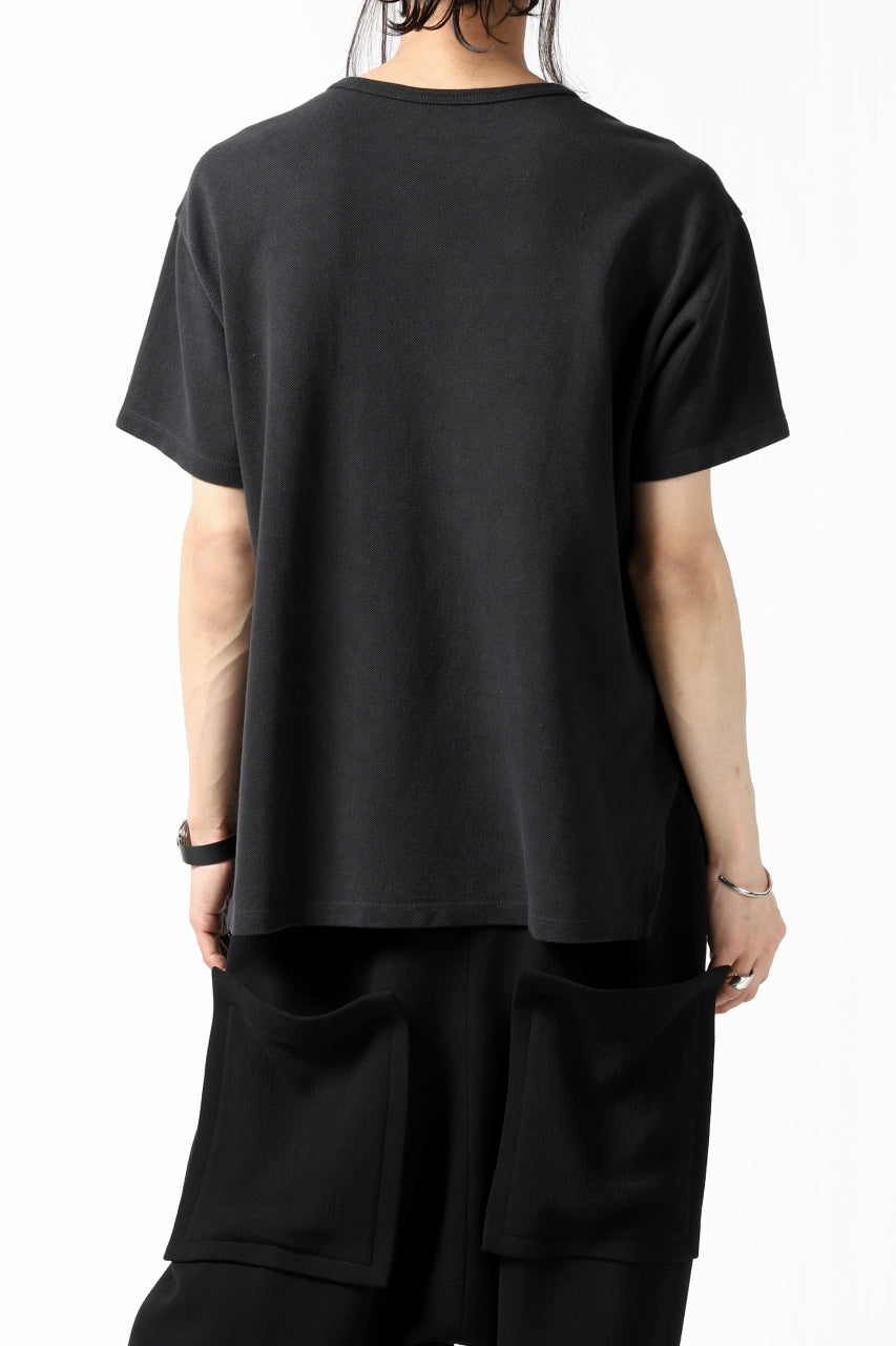 画像をギャラリービューアに読み込む, COLINA RELAX FIT T-SHIRT / PIQUE KNITTING JERSEY (ANTIQUE BLACK)
