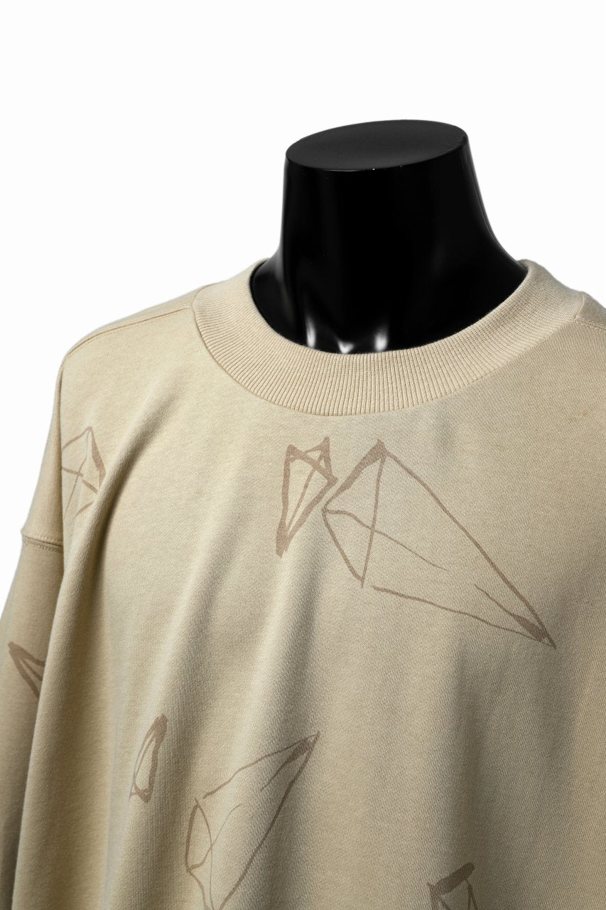 画像をギャラリービューアに読み込む, A.F ARTEFACT PYRA PATTERN PRINT CREW NECK TOPS (BEIGE)