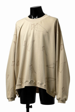 画像をギャラリービューアに読み込む, A.F ARTEFACT PYRA PATTERN PRINT CREW NECK TOPS (BEIGE)
