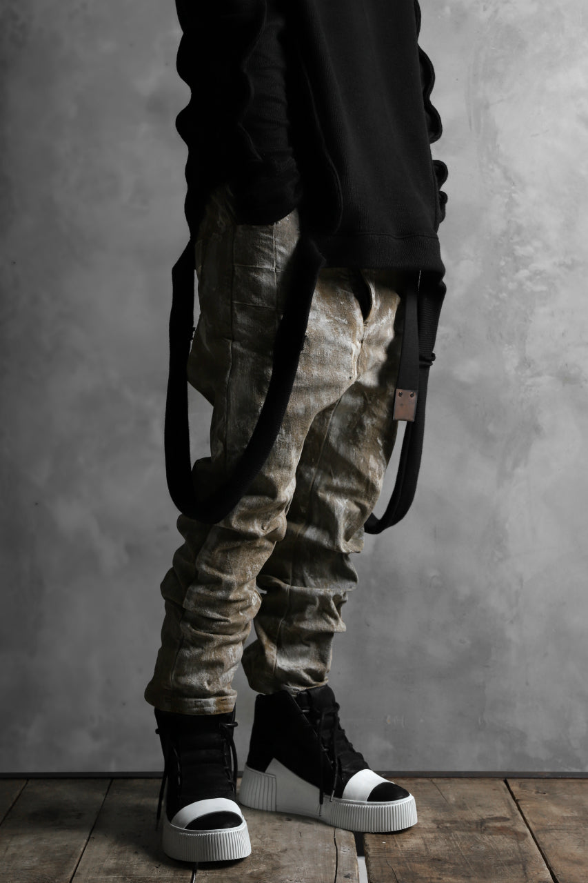 画像をギャラリービューアに読み込む, BORIS BIDJAN SABERI CROPPED TROUSER / WAX GUM DYED & BODY MOLDED "P15.1 BF-FKU10001" (LIGHT GUM)