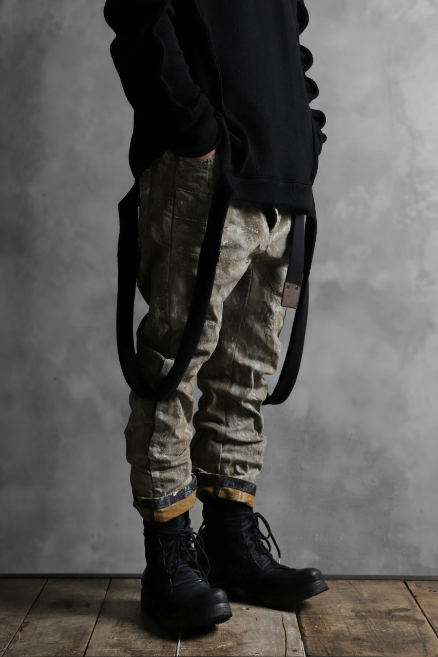 画像をギャラリービューアに読み込む, BORIS BIDJAN SABERI CROPPED TROUSER / WAX GUM DYED & BODY MOLDED "P15.1 BF-FKU10001" (LIGHT GUM)