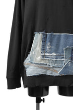 画像をギャラリービューアに読み込む, RESURRECTION HANDMADE remake sweat L/S with vintage denim pocket (BLACK#A)
