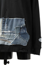画像をギャラリービューアに読み込む, RESURRECTION HANDMADE remake sweat L/S with vintage denim pocket (BLACK#A)
