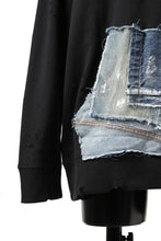 画像をギャラリービューアに読み込む, RESURRECTION HANDMADE remake sweat L/S with vintage denim pocket (BLACK#A)