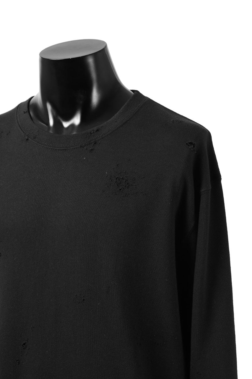 画像をギャラリービューアに読み込む, RESURRECTION HANDMADE remake sweat L/S with vintage denim pocket (BLACK#A)