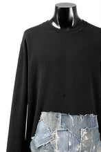 画像をギャラリービューアに読み込む, RESURRECTION HANDMADE remake sweat L/S with vintage denim pocket (BLACK#B)