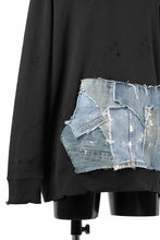 画像をギャラリービューアに読み込む, RESURRECTION HANDMADE remake sweat L/S with vintage denim pocket (BLACK#B)