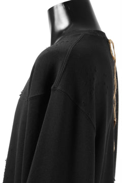 画像をギャラリービューアに読み込む, RESURRECTION HANDMADE remake sweat L/S with vintage denim pocket (BLACK#B)