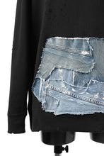 画像をギャラリービューアに読み込む, RESURRECTION HANDMADE remake sweat L/S with vintage denim pocket (BLACK#C)