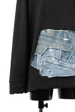 画像をギャラリービューアに読み込む, RESURRECTION HANDMADE remake sweat L/S with vintage denim pocket (BLACK#C)