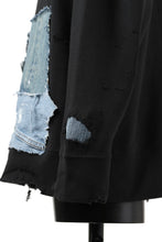 画像をギャラリービューアに読み込む, RESURRECTION HANDMADE remake sweat L/S with vintage denim pocket (BLACK#C)