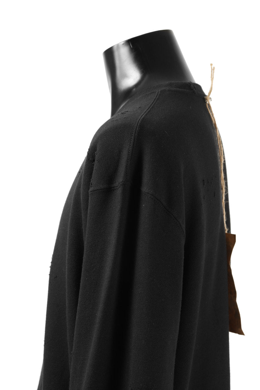 画像をギャラリービューアに読み込む, RESURRECTION HANDMADE remake sweat L/S with vintage denim pocket (BLACK#C)