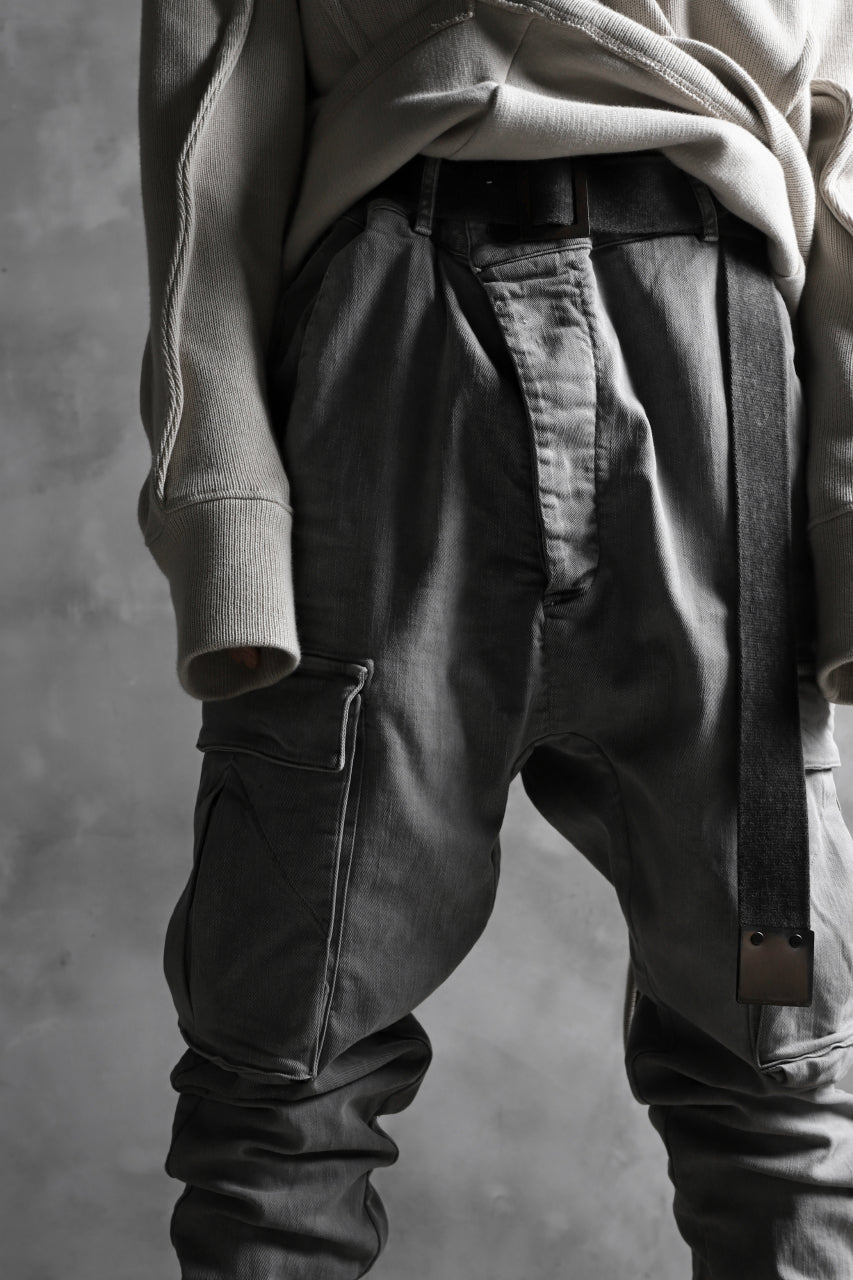 画像をギャラリービューアに読み込む, 11 BY BORIS BIDJAN SABERI CARGO POCKET PANT / STRETCH DENIM "P21B-F-1481" (ICE GREY)