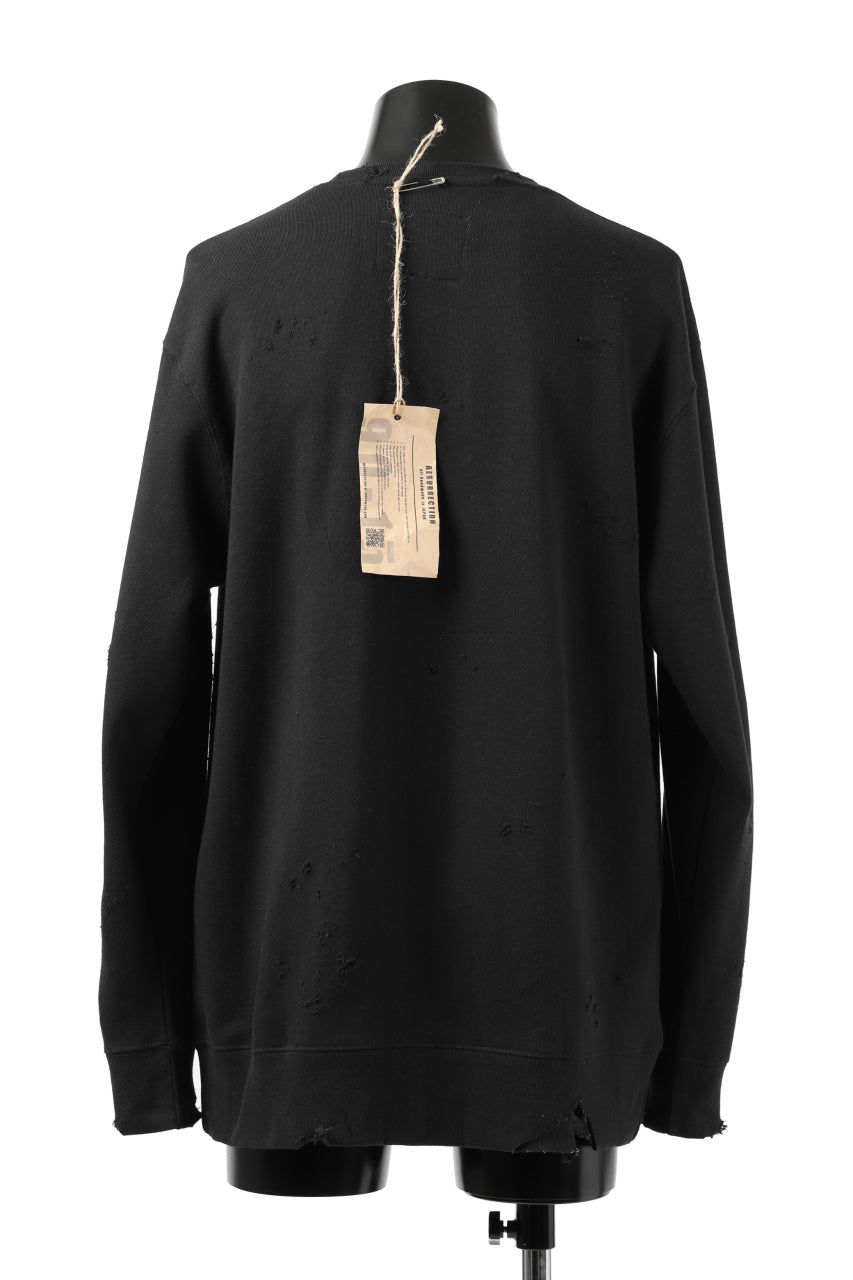 画像をギャラリービューアに読み込む, RESURRECTION HANDMADE remake sweat L/S with vintage denim pocket (BLACK#C)