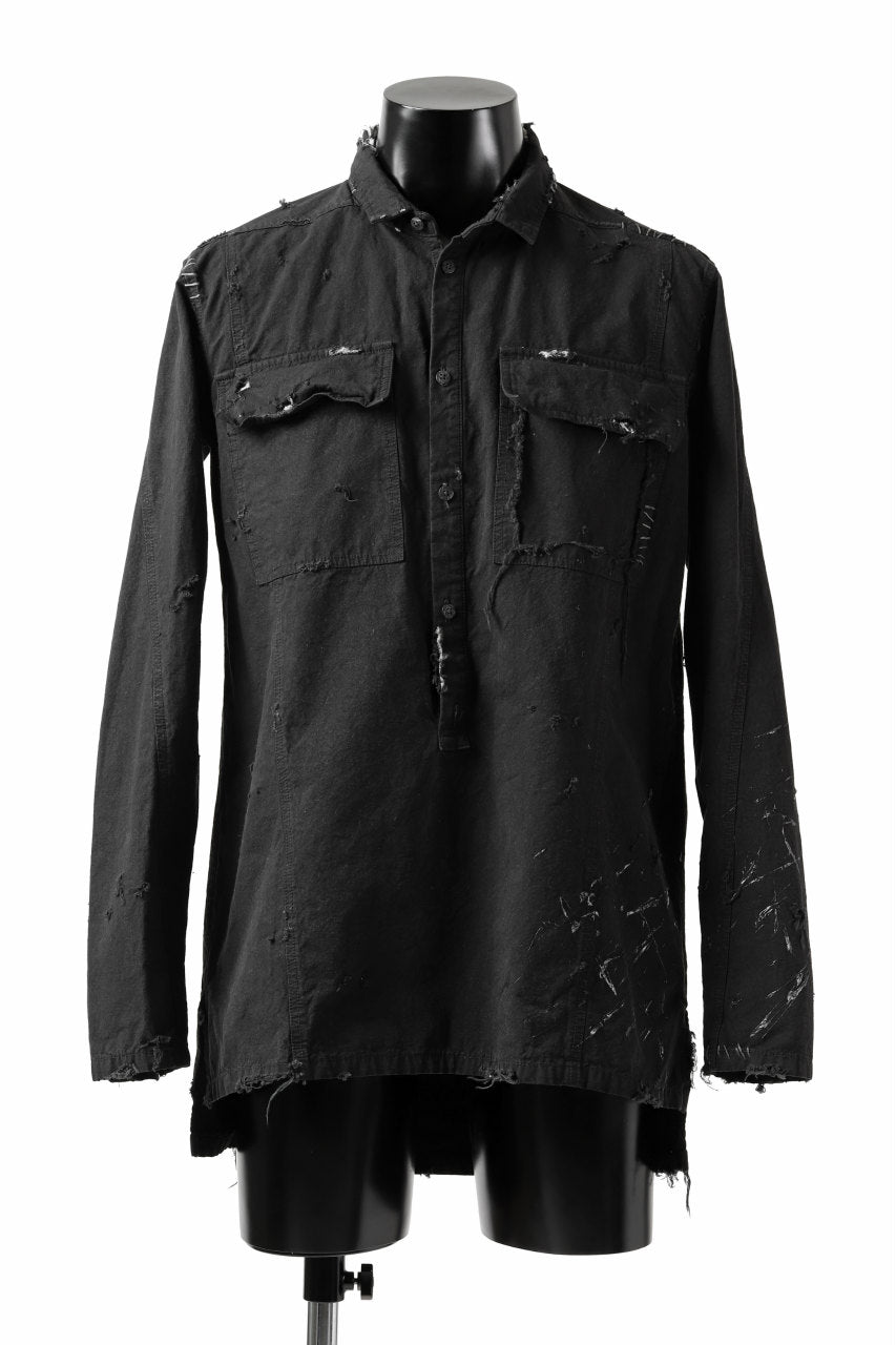画像をギャラリービューアに読み込む, RESURRECTION x LOOM Re-production ARMY SMOCK SHIRT-JACKET (BLACK)
