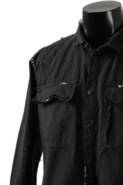 画像をギャラリービューアに読み込む, RESURRECTION x LOOM Re-production ARMY SMOCK SHIRT-JACKET (BLACK)