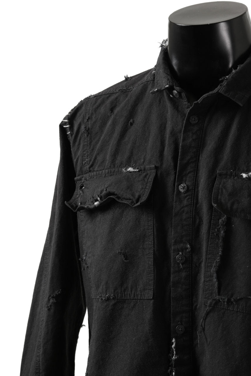 画像をギャラリービューアに読み込む, RESURRECTION x LOOM Re-production ARMY SMOCK SHIRT-JACKET (BLACK)