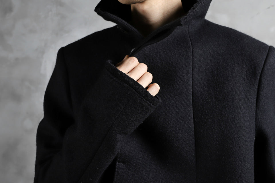 画像をギャラリービューアに読み込む, BORIS BIDJAN SABERI HIGH NECK MIDDLE COAT "COAT 1. MID-F0508M" (BLACK)